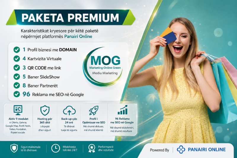 Paketa Premium nga Panairi Online me 96 Reklama SEO, Website eCommerce, Dyqan Online eShop dhe Profil Biznesi për Maksimum Dukshmëri, Promovim dhe Shitje Online