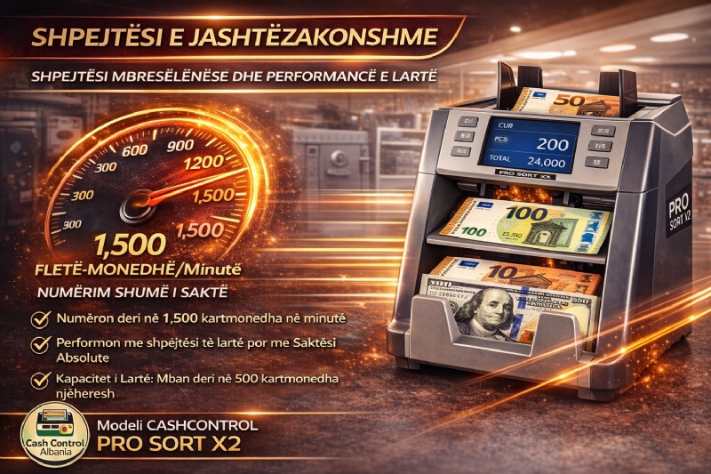 Pajisje numerimi per zyra Model CASHCONTROL PRO SORT X2 nga CASH CONTROL ALBANIA, makineri cash per kompani & biznesi, numerues profesional cash per financa, pajisje financiare zyra per numerim i shpejte i avancuar, pajisje profesionale