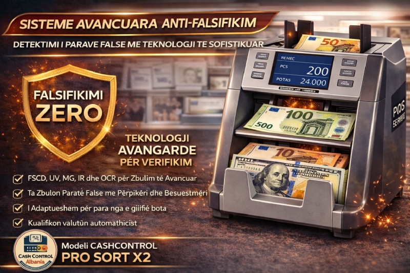 Numerues automatik Model CASHCONTROL PRO SORT X2 nga CASH CONTROL ALBANIA, numerues cash profesional, pajisje numerimi biznes, makineri numerimi moderne, pajisje financiare profesionale, makineri inteligjente, numerim efikas, pajisje moderne