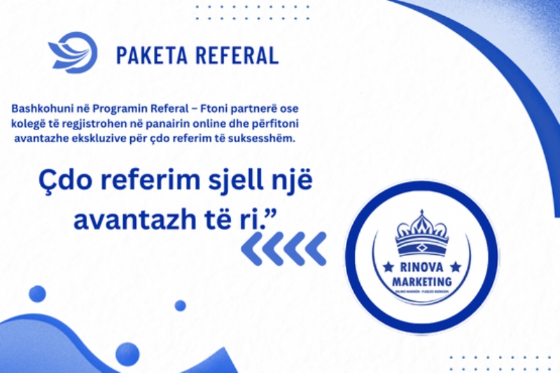 Paketa REFERAL LINK, Regjistro biznesin FALAS në Panairi Online, dhe fito klientë të rinj, Promovim falas në Google, Vizibilitet biznesi online, Klientë të rinj pa kosto, Marketing zero risk, Furnitor me % mbi shitje