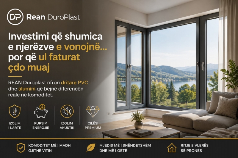 Investimi që shumica e njerëzve e vonojnë… por që ul faturat çdo muaj – REAN Duroplast ofron dritare PVC dhe alumini që bëjnë diferencën reale në komoditet.