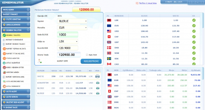 Software per Kembim Valutor Exchange Office - Kembim Valutor program