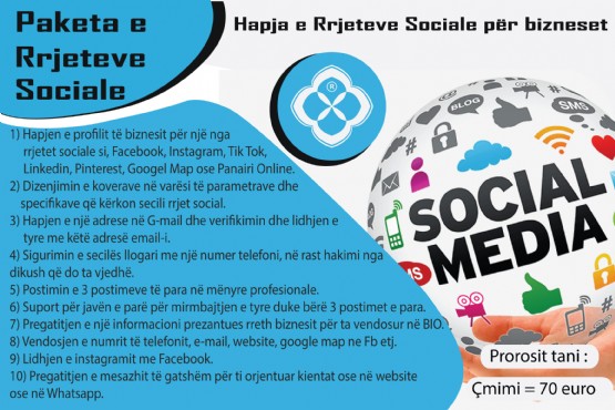 Hapja e Rrjeteve Sociale per biznesin me Paketën Media-ON / Brandim i biznesit ne rrjetet Sociale /  Social Media & Marketing Manager / Social media menaxher / Menaxher Rrjetesh Sociale / Kontent Menaxher Marketingu / 