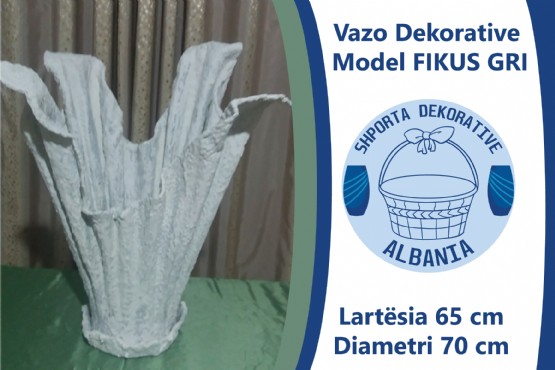Vazo Dekorative Model Fikus Gri / Leze Dekor / Vazo Dekorative per shtepi / Vazo lulesh dekorative / punime artizanat / Vazo per lule / Vazo moderne / Vazo Dekorative Albania / Dekorime artistike / handicraft / Artworks / handiwork